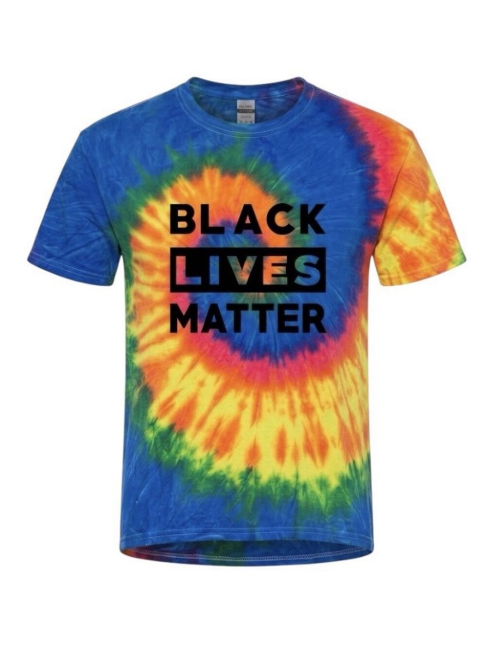 Black Lives Matter Hoodie & T Shirt Adult Size L Tye Dye Rainbow 100% Cotton